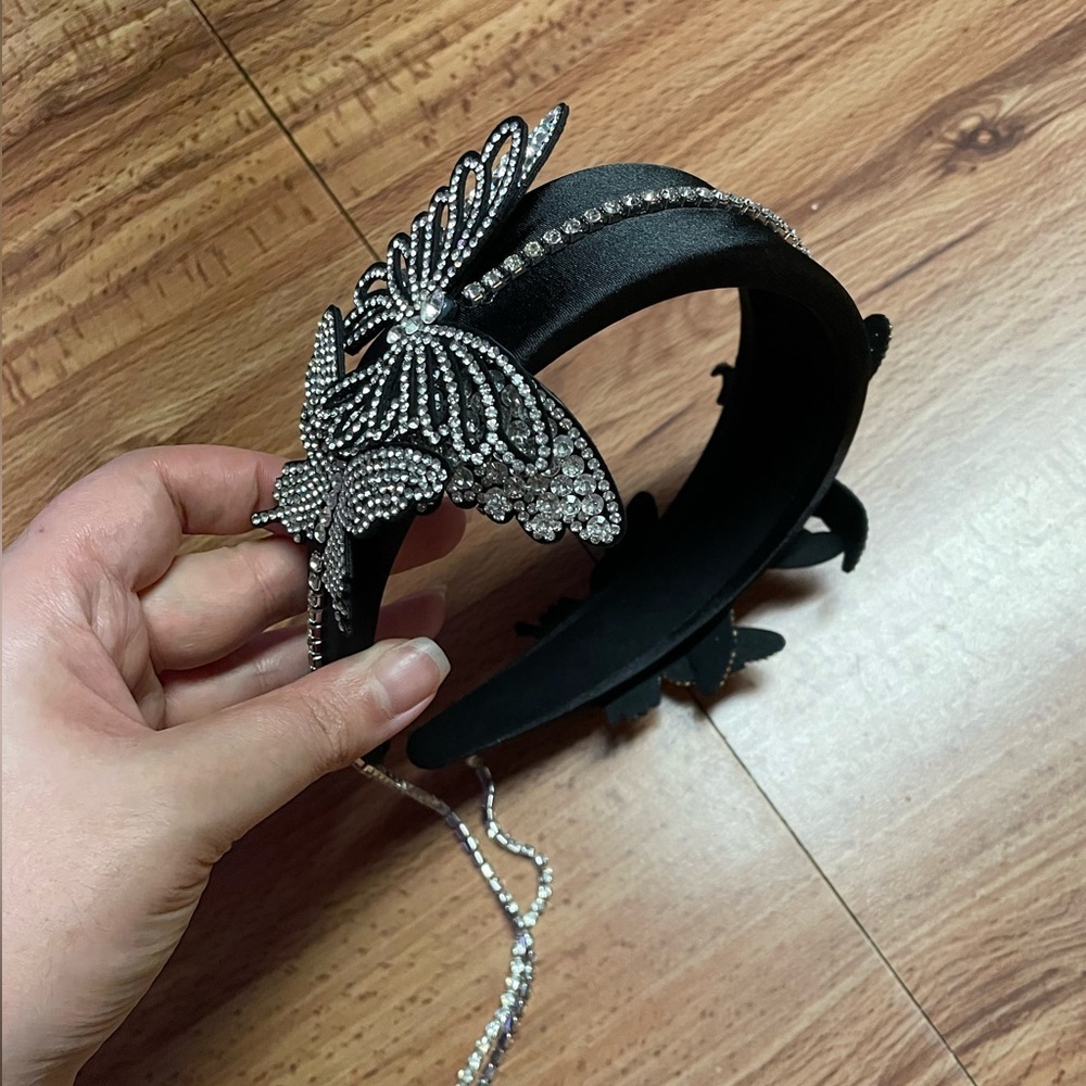 Silver Butterfly Embellished Headband